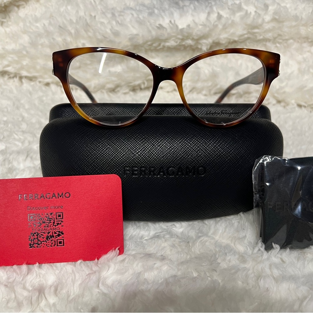 Salvatore Ferragamo Brown Glasses Cat-Eye Style